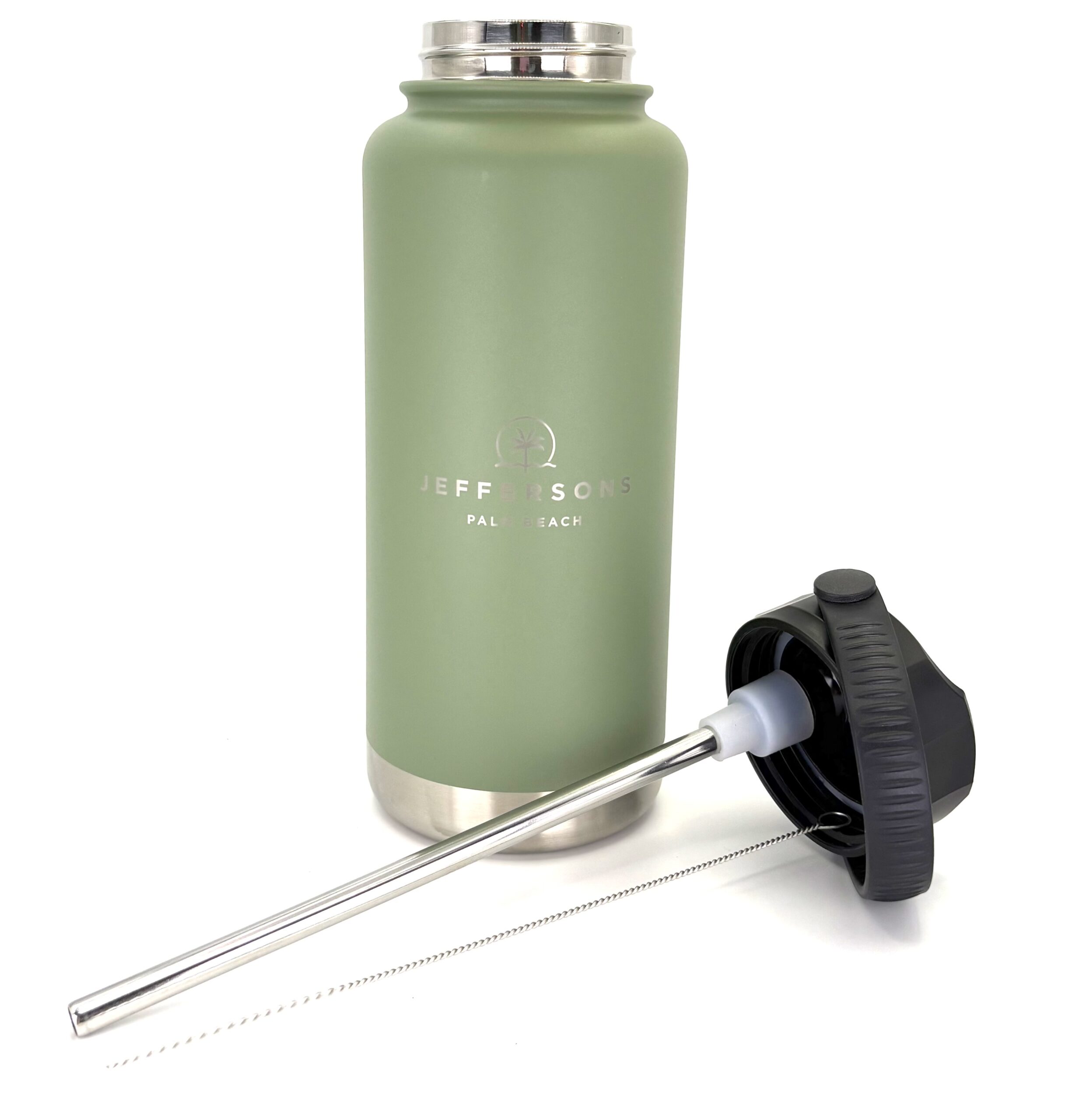 Pargo 950mL Insulated Bottle w/ Straw Lid - Eucalypt Green - Image 4