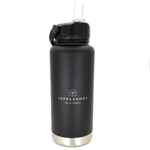 Pargo 950mL Insulated Bottle w/ Straw Lid - Midnight Black