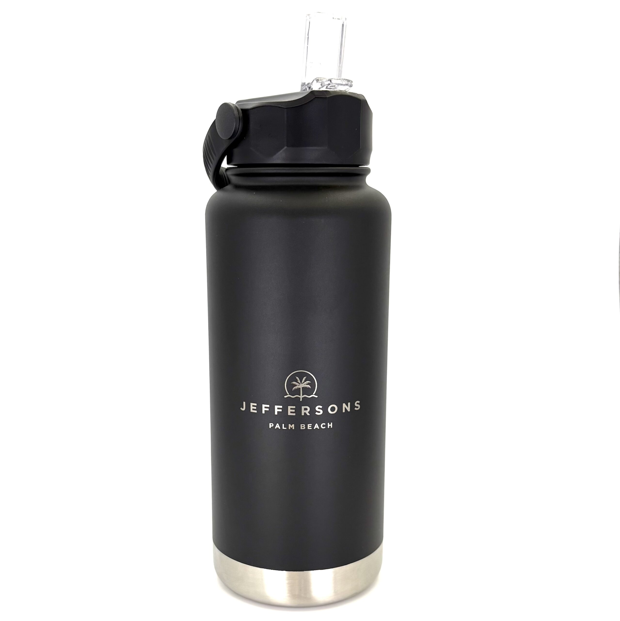 Pargo 950mL Insulated Bottle w/ Straw Lid - Midnight Black